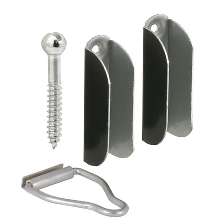 Prime-Line 2 Hangers and 1 Latch Mill, 5/16 in., Bronze 1 Set PL 8132